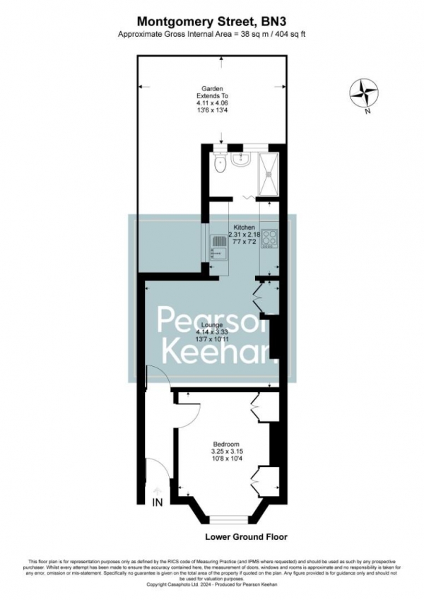 Floor Plan Image for 1 Bedroom Apartment for Sale in Montgomery Street, Hove