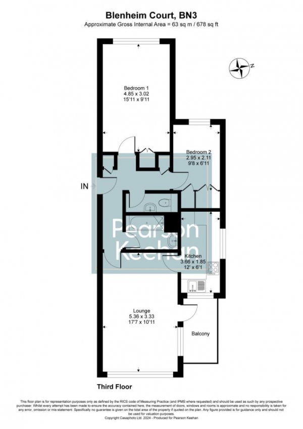 Floor Plan Image for 2 Bedroom Flat for Sale in New Church Road, Hove