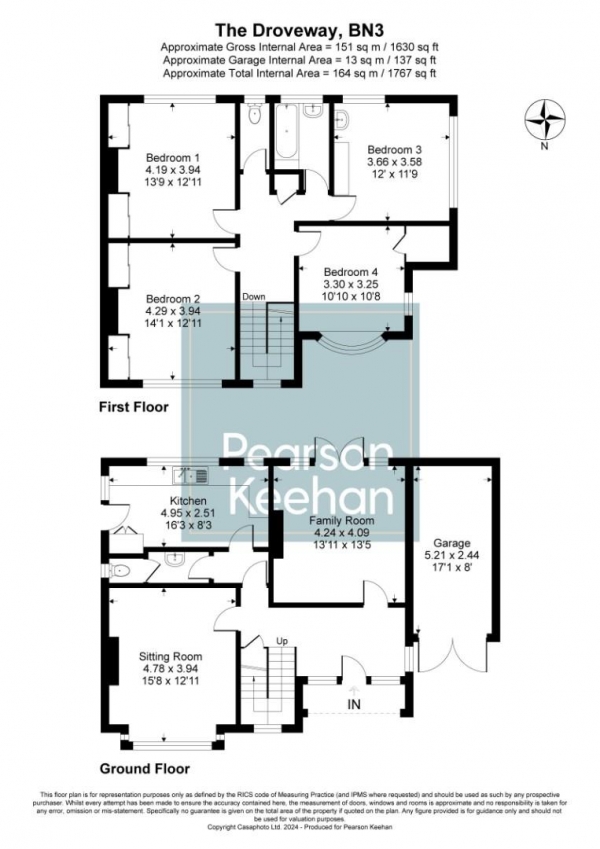 Floor Plan Image for 4 Bedroom Detached House for Sale in The Droveway, Hove