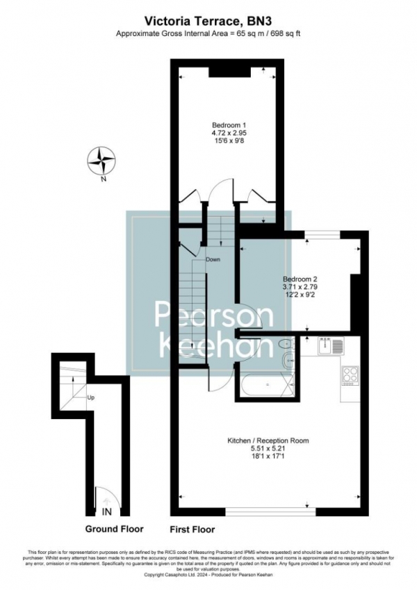 Floor Plan Image for 2 Bedroom Apartment for Sale in Victoria Terrace, Hove