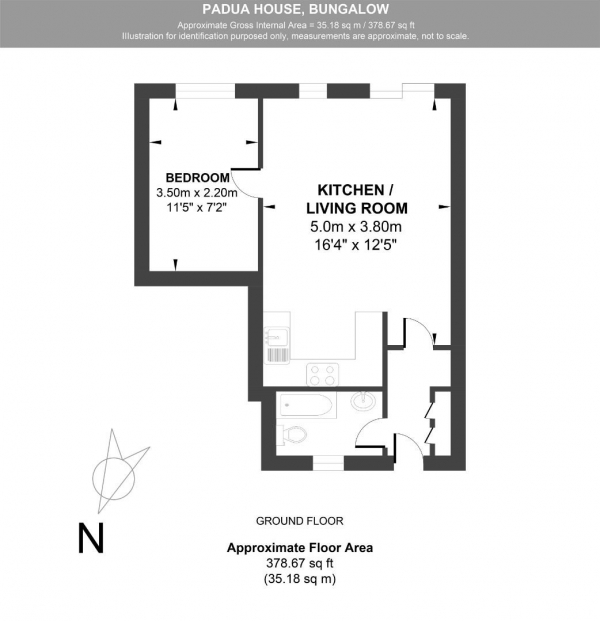 Floor Plan Image for 1 Bedroom Property for Sale in Crescent Drive North, Brighton