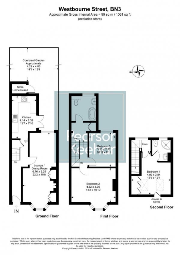 Floor Plan Image for 3 Bedroom Terraced House for Sale in Westbourne Street, Hove