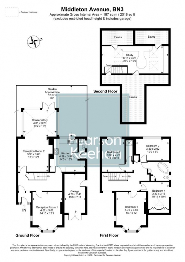 Floor Plan Image for 4 Bedroom Property for Sale in Middleton Avenue, Hove