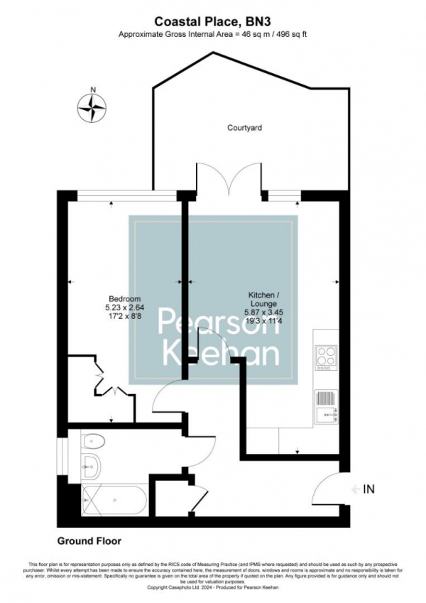 Floor Plan Image for 1 Bedroom Apartment for Sale in New Church Road, Hove