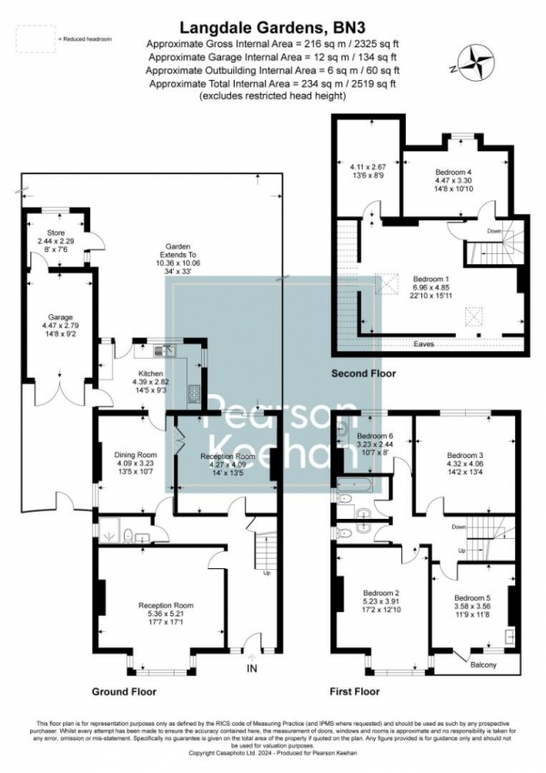 Floor Plan Image for 6 Bedroom Property for Sale in Langdale Gardens, Hove