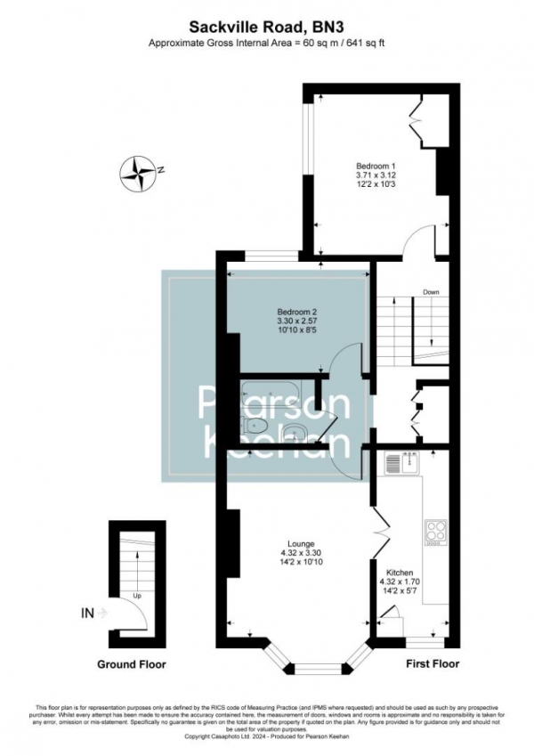 Floor Plan Image for 2 Bedroom Flat for Sale in Sackville Road, Hove