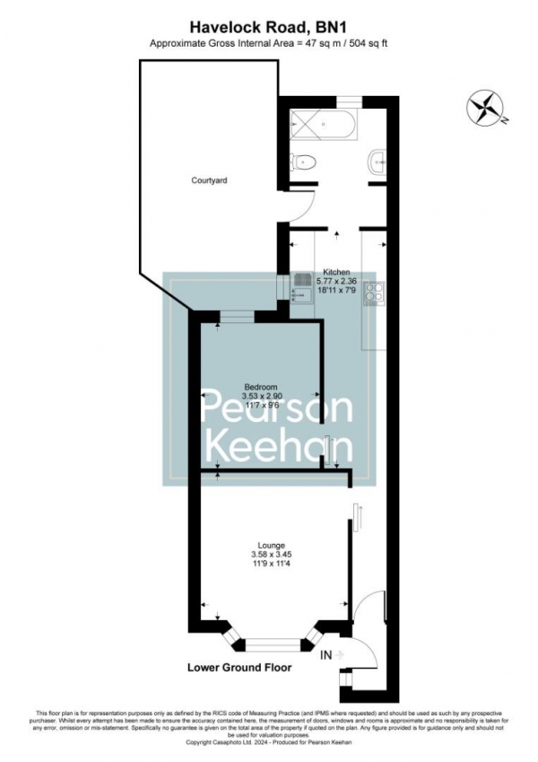 Floor Plan Image for 1 Bedroom Apartment for Sale in Havelock Road, Brighton