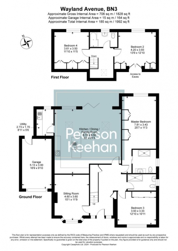 Floor Plan Image for 4 Bedroom Detached House for Sale in Wayland Avenue, Brighton