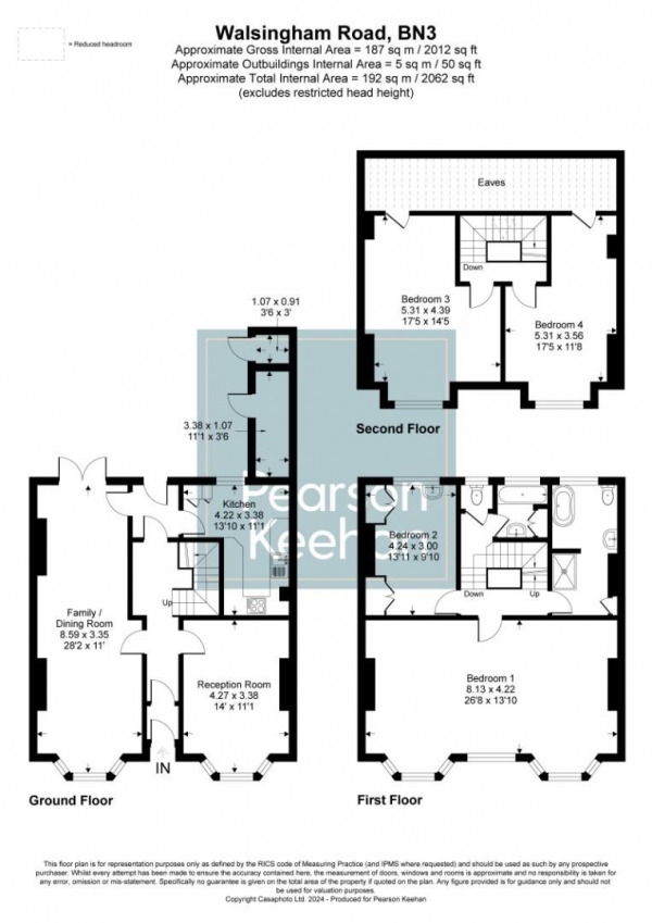 Floor Plan Image for 4 Bedroom Property for Sale in Walsingham Road, Hove