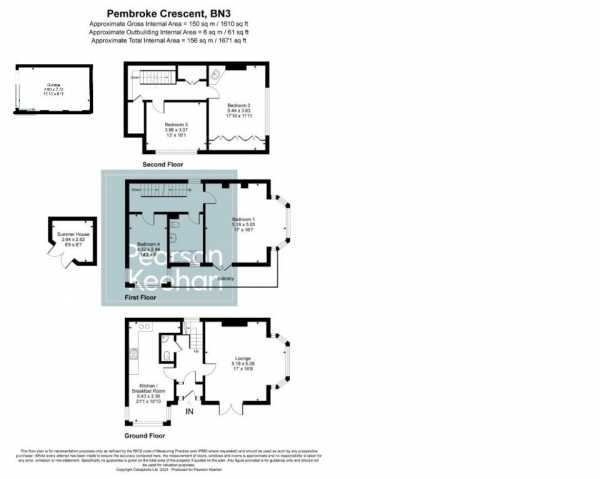 Floor Plan Image for 4 Bedroom Property for Sale in Pembroke Crescent, Hove