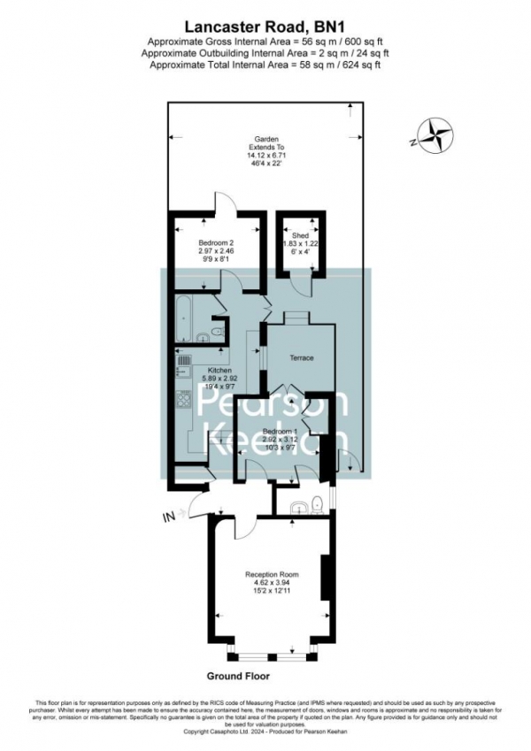 Floor Plan Image for 2 Bedroom Apartment for Sale in Lancaster Road, Brighton