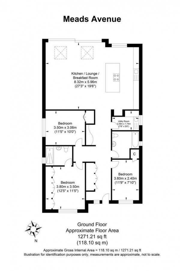 Floor Plan Image for 3 Bedroom Detached House for Sale in Meads Avenue, Hove