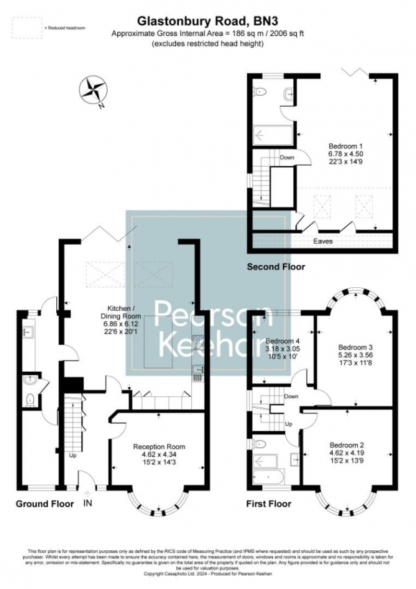 Floor Plan Image for 4 Bedroom Semi-Detached House for Sale in Glastonbury Road, Hove