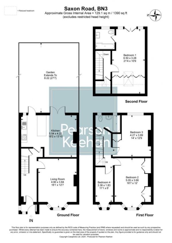 Floor Plan Image for 4 Bedroom Terraced House for Sale in Saxon Road, Hove