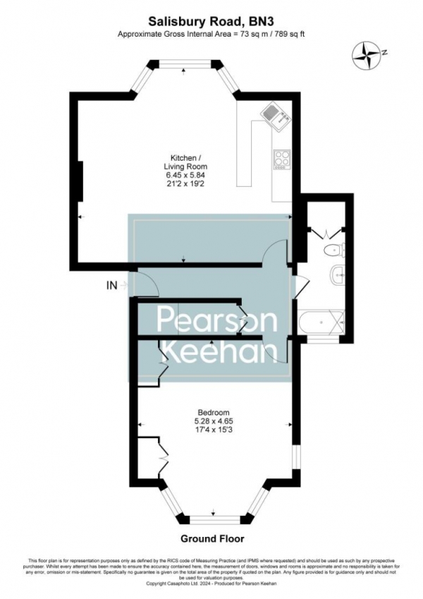 Floor Plan Image for 1 Bedroom Property for Sale in Salisbury Road, Hove