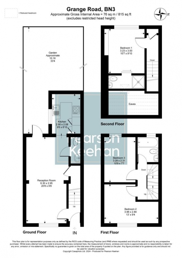 Floor Plan Image for 3 Bedroom Terraced House for Sale in Grange Road, Hove