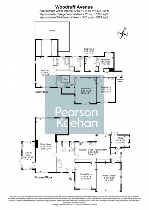 Floor Plan Image for 5 Bedroom Detached House for Sale in Woodruff Avenue, Hove