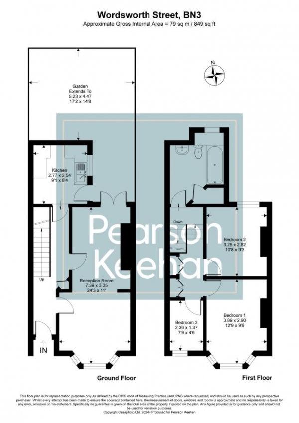 Floor Plan Image for 2 Bedroom Property for Sale in Wordsworth Street, Hove