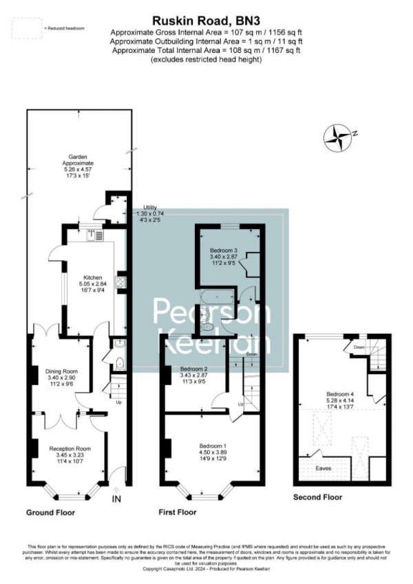 Floor Plan Image for 4 Bedroom Property for Sale in Ruskin Road, Hove