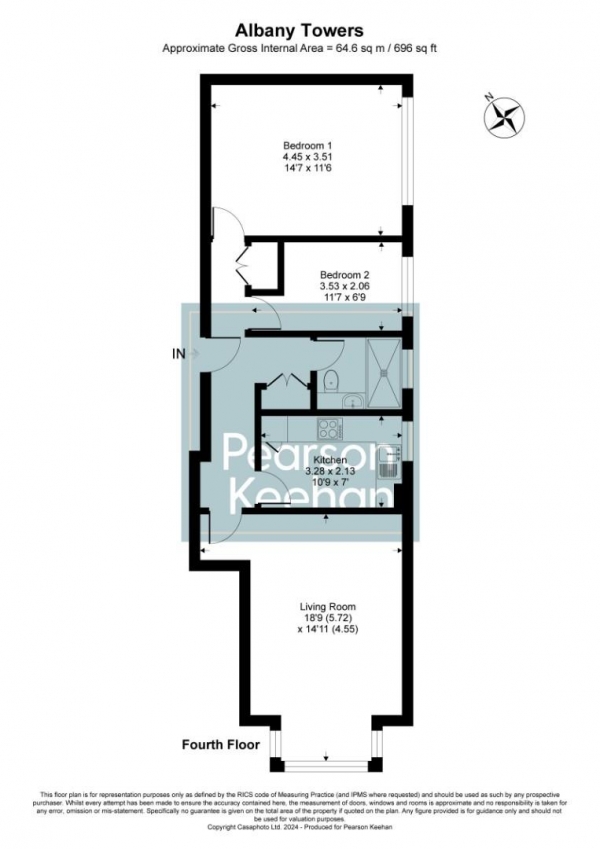 Floor Plan Image for 2 Bedroom Apartment for Sale in Albany Towers, St. Catherines Terrace, Hove