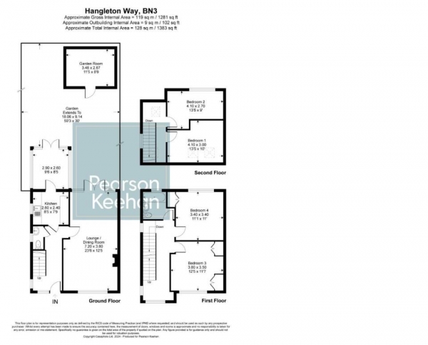 Floor Plan Image for 4 Bedroom Semi-Detached House to Rent in Hangleton Way, Hove