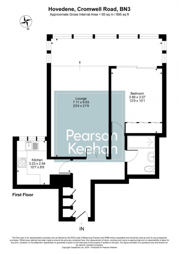 Floor Plan Image for 1 Bedroom Apartment for Sale in Cromwell Road, Hove