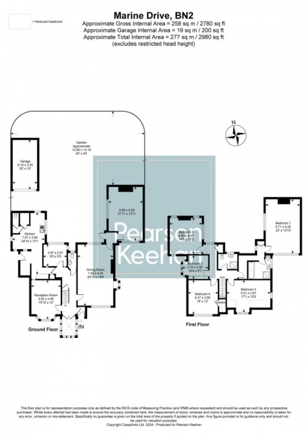 Floor Plan for 5 Bedroom Detached House for Sale in Marine Drive, Rottingdean, Brighton, BN2, 7HJ - Offers in Excess of &pound950,000