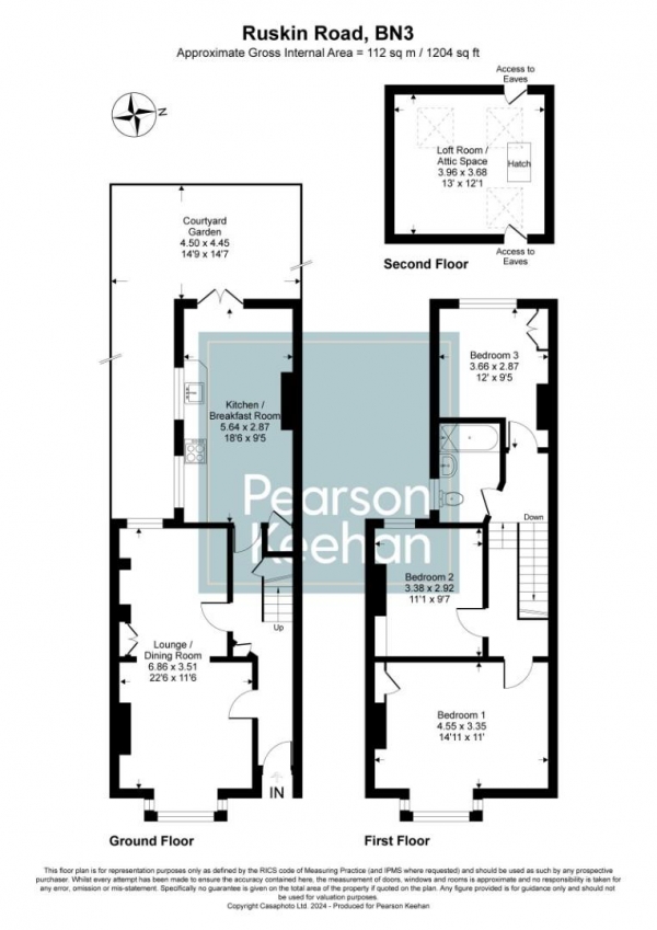 Floor Plan Image for 3 Bedroom Property for Sale in Ruskin Road, Hove