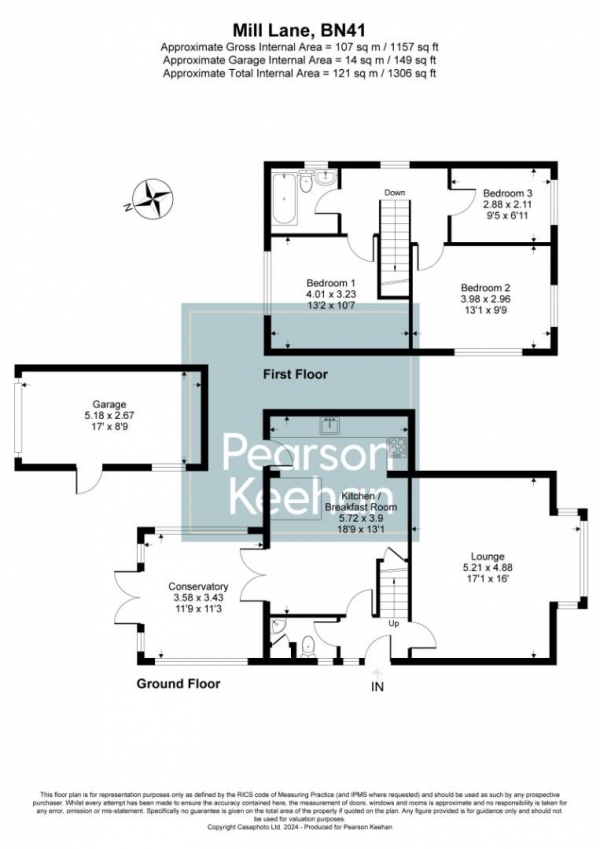 Floor Plan Image for 3 Bedroom Detached House for Sale in Mill Lane, Portslade, Brighton