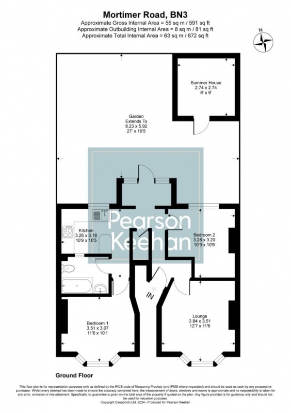 Floor Plan Image for 2 Bedroom Apartment for Sale in Mortimer Road, Hove