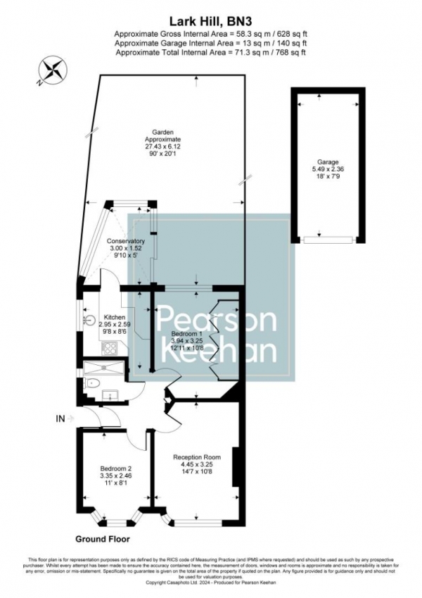 Floor Plan Image for 2 Bedroom Semi-Detached Bungalow for Sale in Lark Hill, Hove