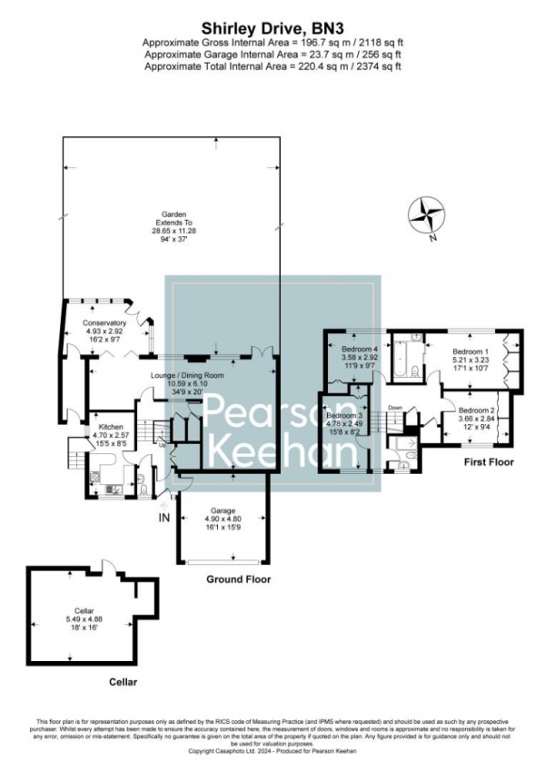 Floor Plan Image for 4 Bedroom Property for Sale in Shirley Drive, Hove