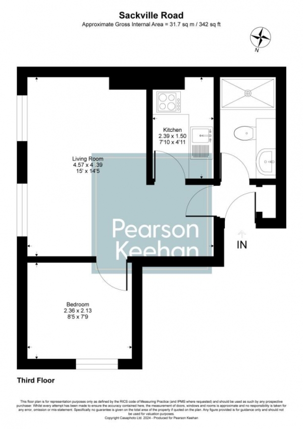 Floor Plan Image for 1 Bedroom Apartment for Sale in Sackville Road, Hove