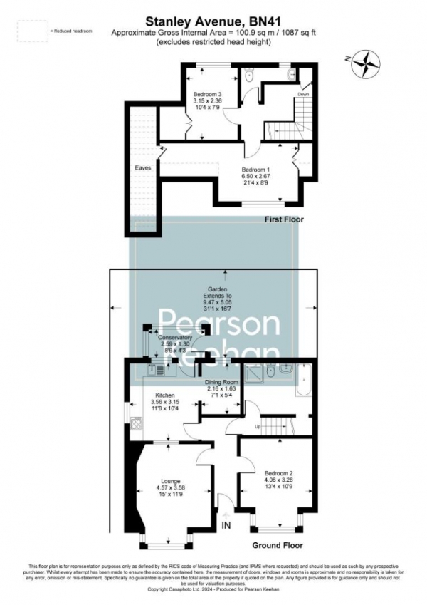 Floor Plan Image for 3 Bedroom Semi-Detached Bungalow for Sale in Stanley Avenue, Portslade