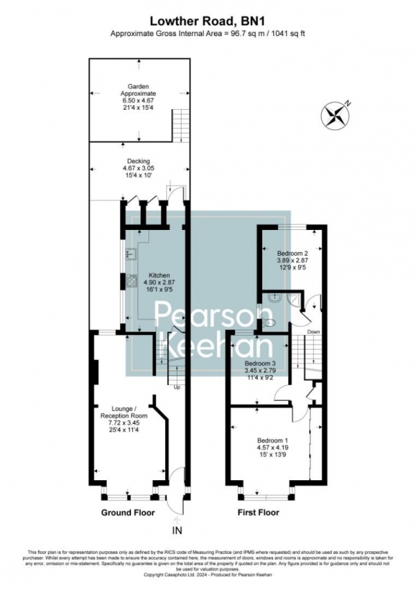 Floor Plan for 3 Bedroom Terraced House for Sale in Lowther Road, Brighton, BN1, 6LH - Guide Price &pound700,000