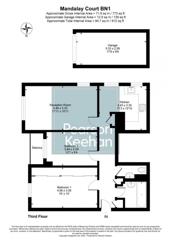 Floor Plan Image for 2 Bedroom Flat for Sale in London Road, Patcham