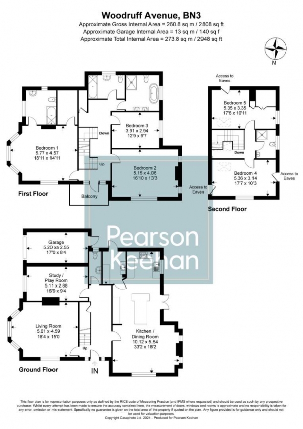 Floor Plan Image for 5 Bedroom Detached House for Sale in Woodruff Avenue, Hove