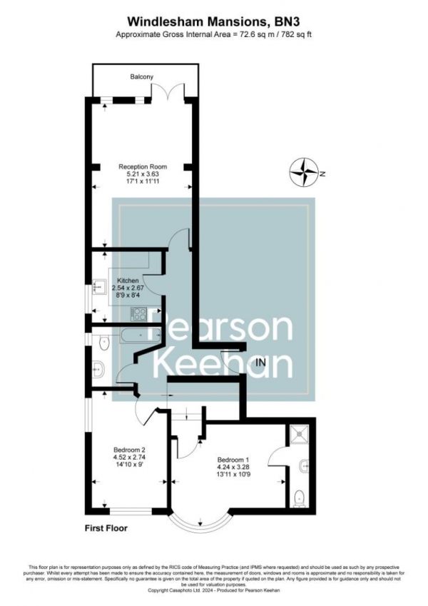 Floor Plan Image for 2 Bedroom Apartment for Sale in Davigdor Road, Hove