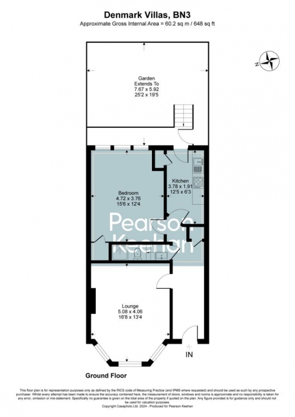 Floor Plan Image for 1 Bedroom Apartment for Sale in Denmark Villas, Hove