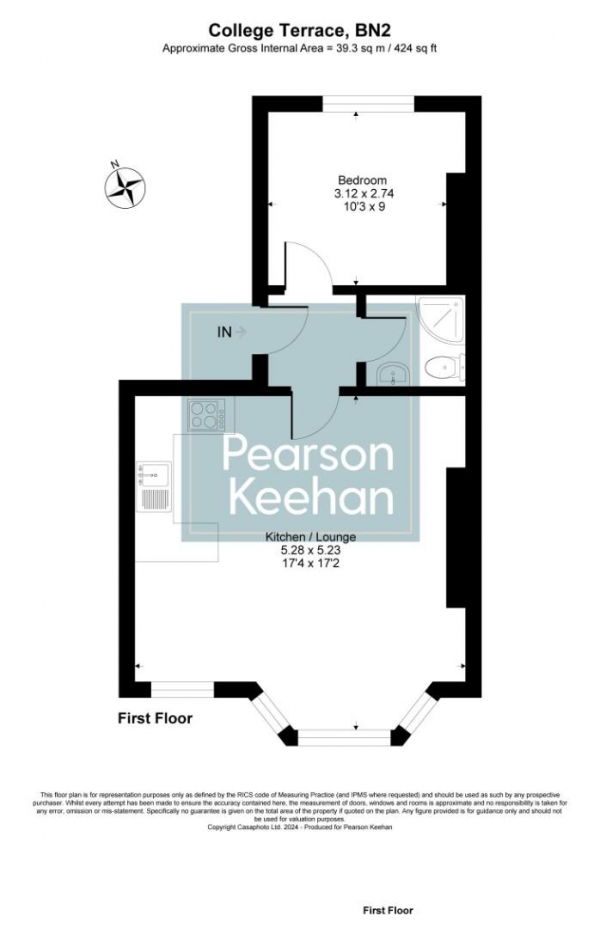 Floor Plan Image for 1 Bedroom Apartment for Sale in College Terrace, Brighton