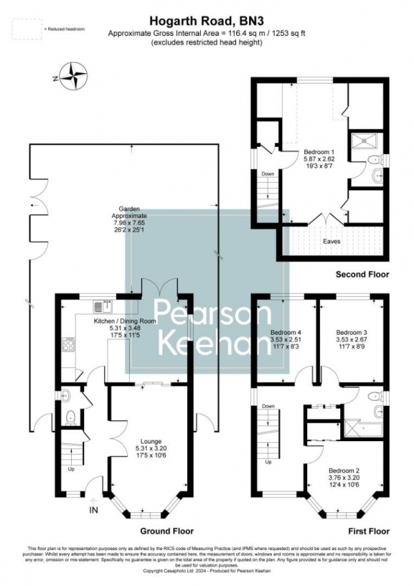 Floor Plan Image for 4 Bedroom Detached House for Sale in Hogarth Road, Hove