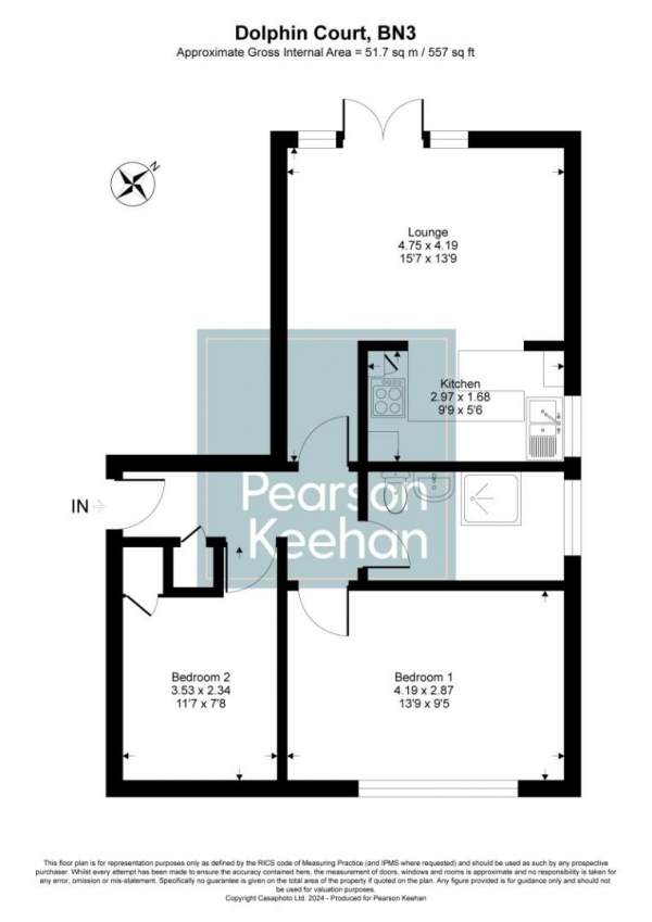 Floor Plan Image for 2 Bedroom Flat for Sale in Hove Street, Hove