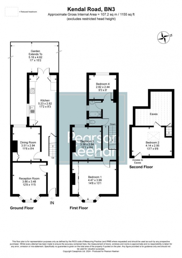 Floor Plan Image for 3 Bedroom Terraced House for Sale in Kendal Road, Hove