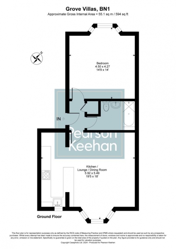 Floor Plan Image for 1 Bedroom Flat for Sale in York Grove, Brighton