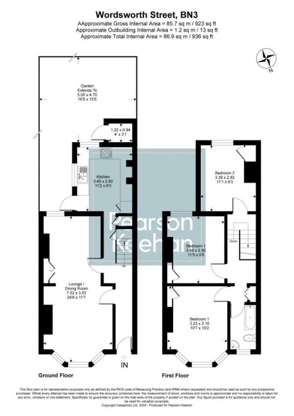 Floor Plan Image for 3 Bedroom Property for Sale in Wordsworth Street, Hove