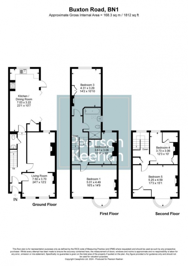 Floor Plan Image for 5 Bedroom Semi-Detached House for Sale in Buxton Road, Brighton