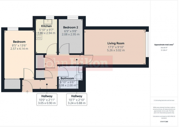 Floor Plan Image for 2 Bedroom Flat to Rent in Church Place, Brighton