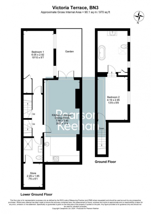 Floor Plan Image for 2 Bedroom Property for Sale in Victoria Terrace, Hove