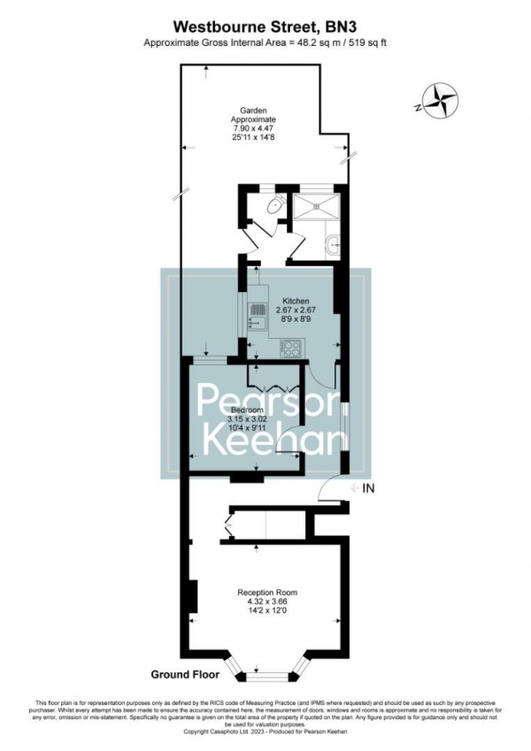 Floor Plan Image for 1 Bedroom Apartment for Sale in Westbourne Street, Hove