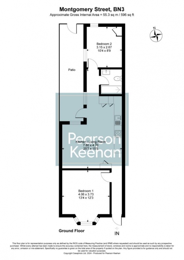 Floor Plan Image for 2 Bedroom Flat for Sale in Montgomery Street, Hove